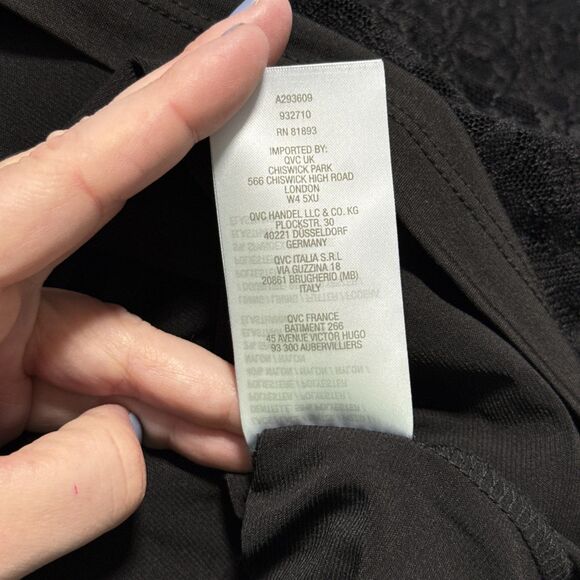 Susan Graver Crochet Lace Top Womens Medium Black Grunge Whimsigoth Witchy Vamp - Picture 11 of 12